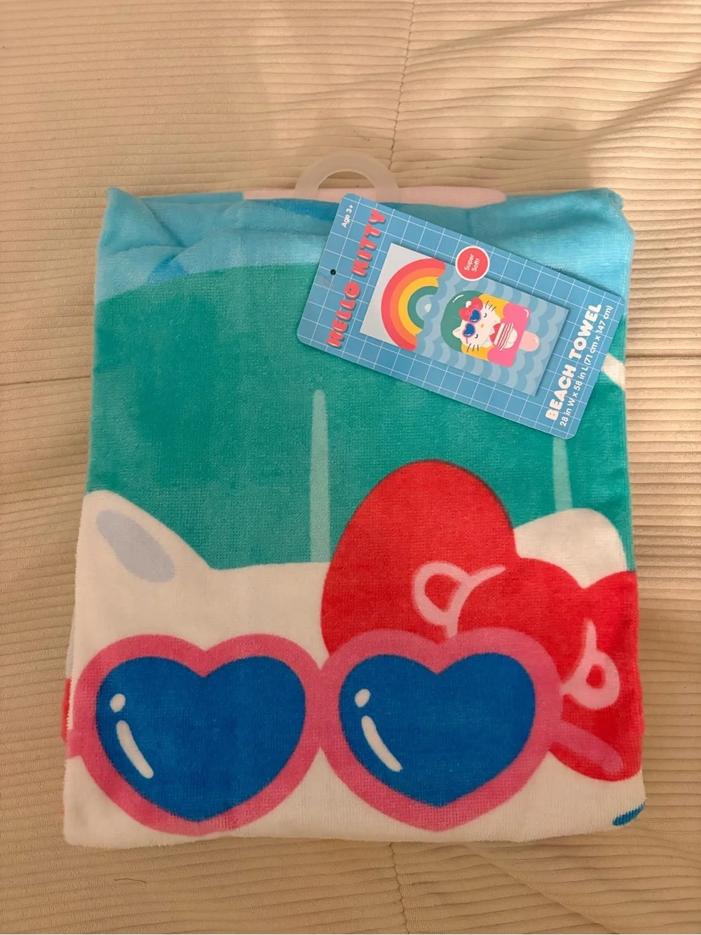 Hello Kitty Kids Beach Towel Pajama Cover-Up - Teal, Blue, Red, Pink & White